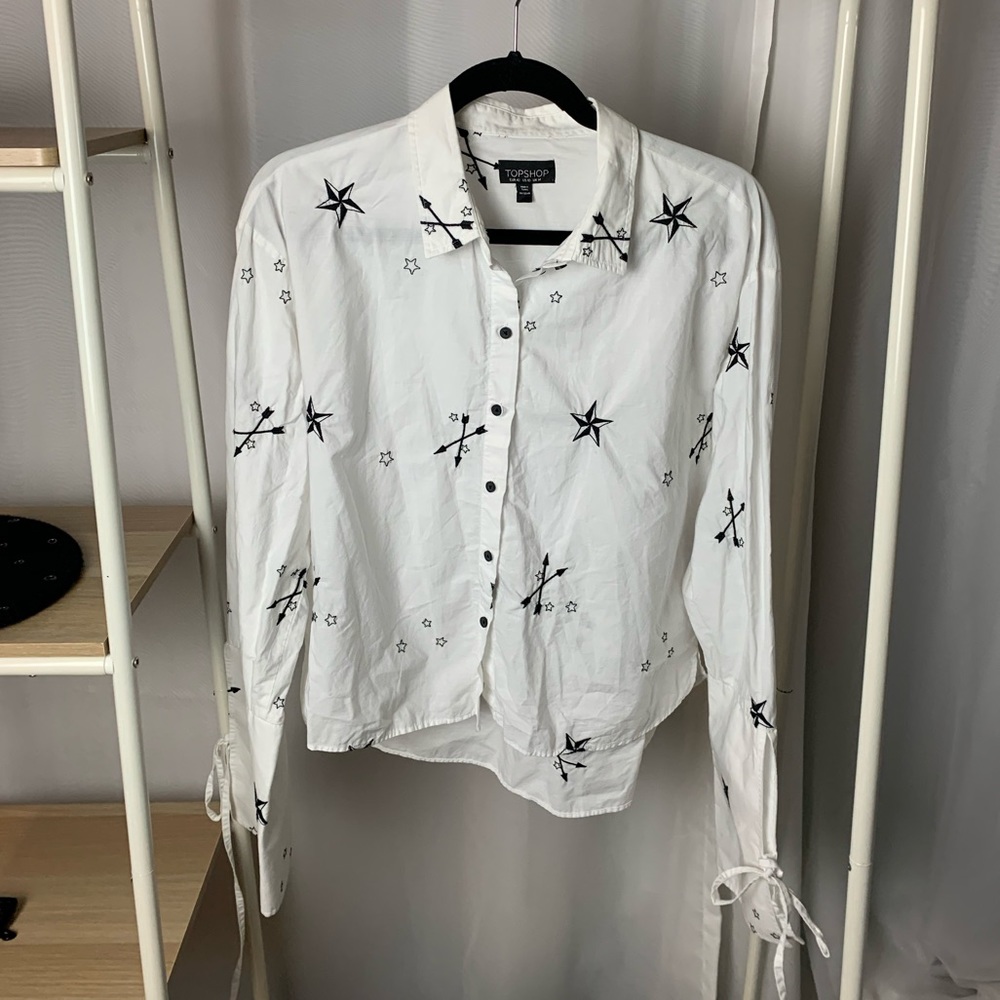 Topshop western inspired button down blouse